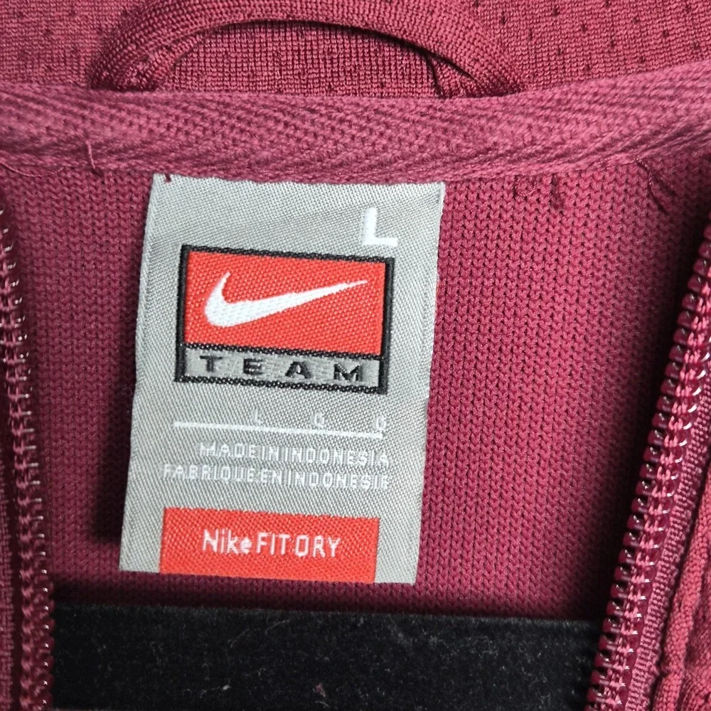 Nike IUPUI Jaguars Full Zip Track Jacket Mens Large‎ Maroon NikeFIT Dry